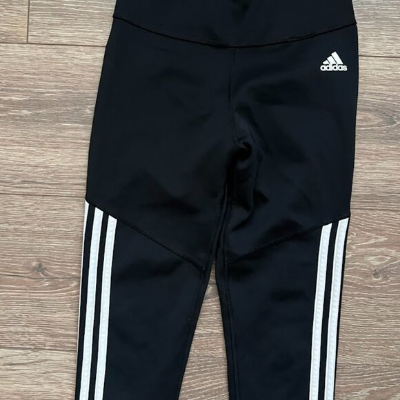 ADIDAS Black Climalite High Rise 3 Stripe Leggings Size XS - Picture 2 of 7